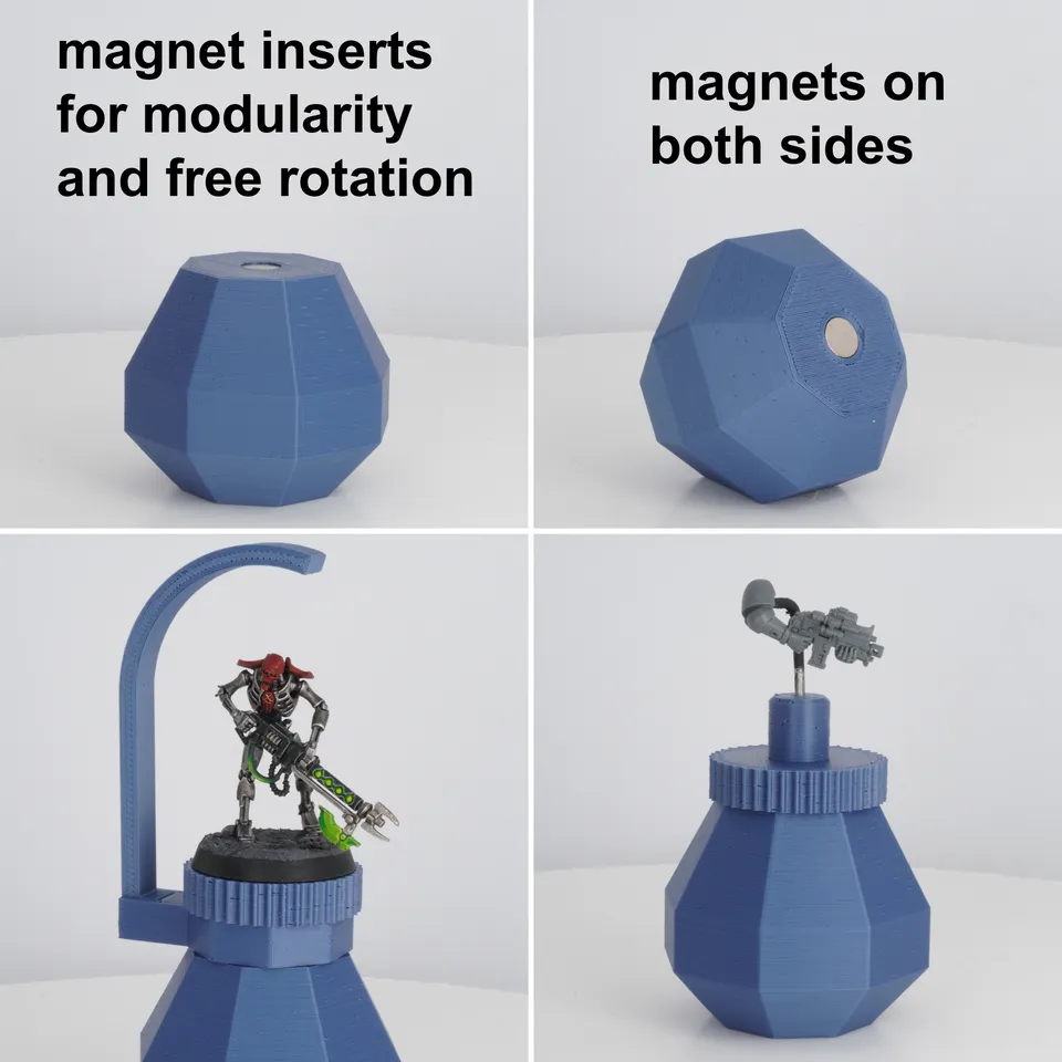 Magnetic Miniature Painting Handle / Holder System by lukevanpainting, Download free STL model